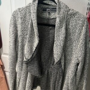 BNCI Open Front Knit Cardigan in Black & White